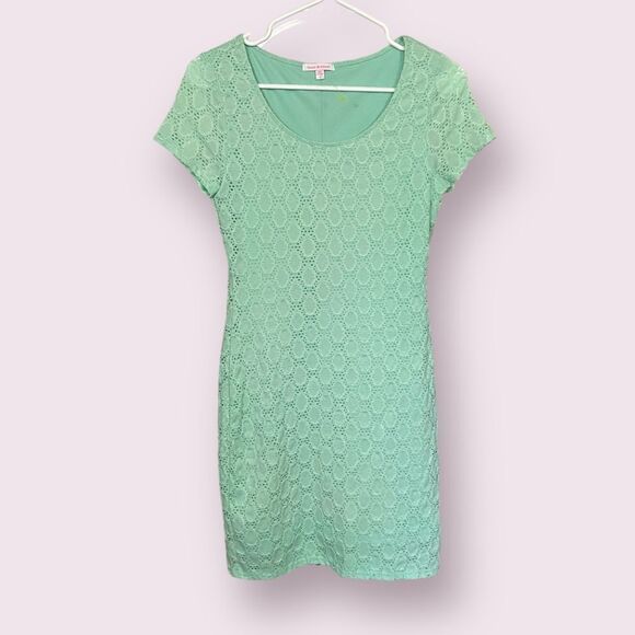 ISAAC MIZRAHI mint lace cap sleeve dress preppy rush sorority small pastel green - Picture 1 of 4
